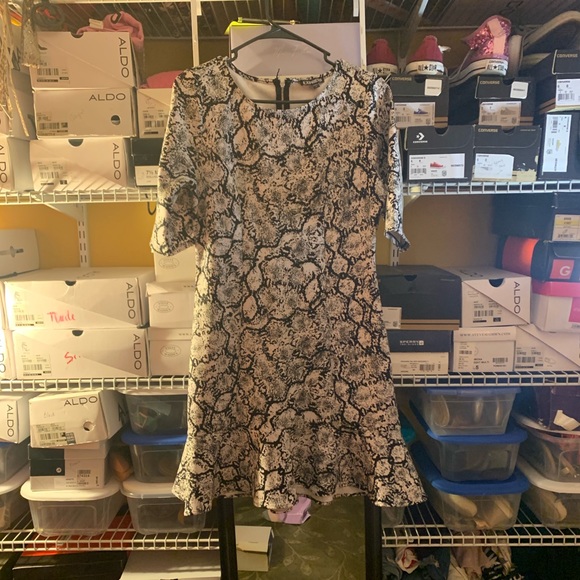 Express Python Print Peplum Dress - Picture 2 of 5